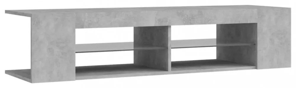 betonszürke TV-szekrény LED-lámpákkal 135 x 39 x 30 cm
