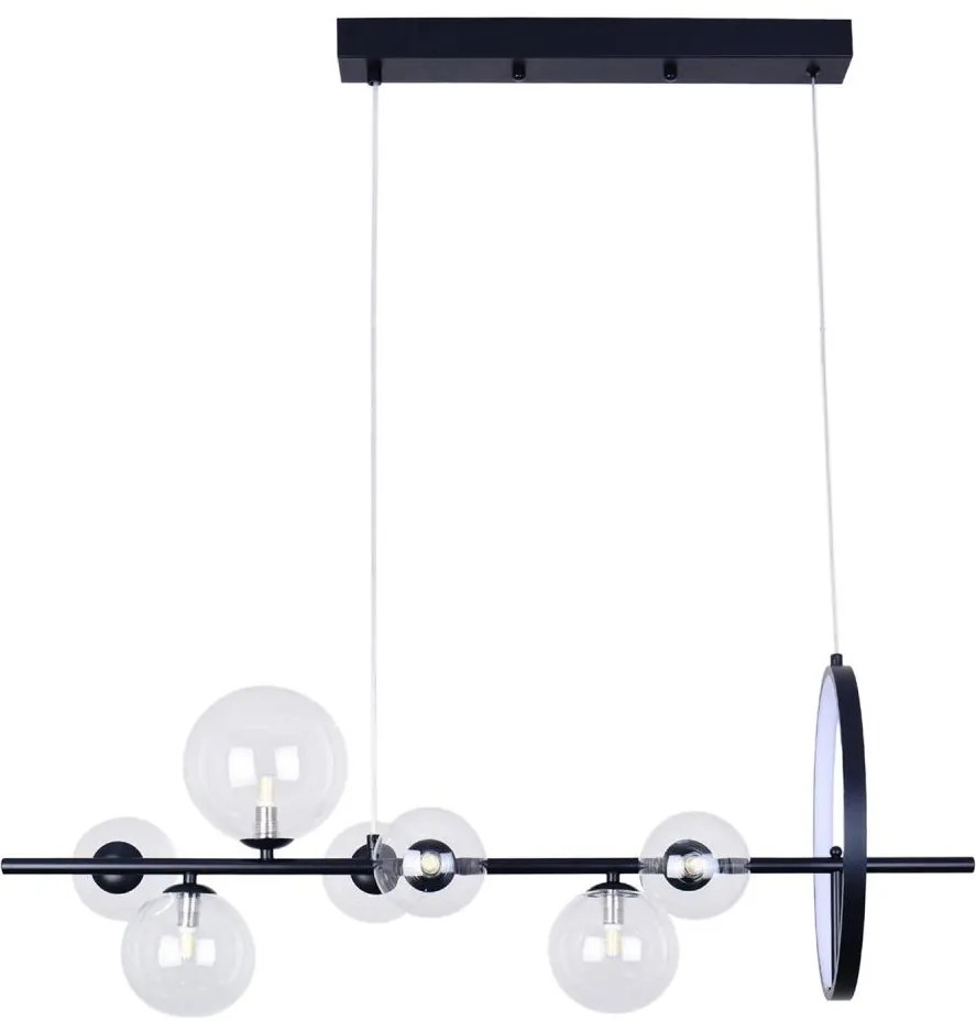 LED Csillár zsinóron HYBRID LED/15W/230V + 7xG9/6W 4000K fekete