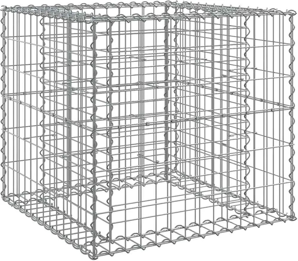 vidaXL ezüst horganyzott vas gabion kosár 70 x 70 x 65 cm