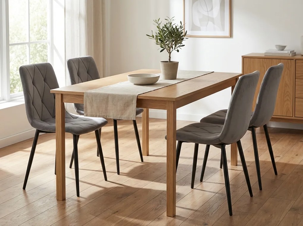 Ezüst szürke bársonyszék LIBRA fekete lábakkal