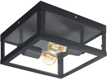EGLO 94832 ALAMONTE Modern Kültéri Mennyezeti Lámpa Fekete, Átlátszó E27 IP44