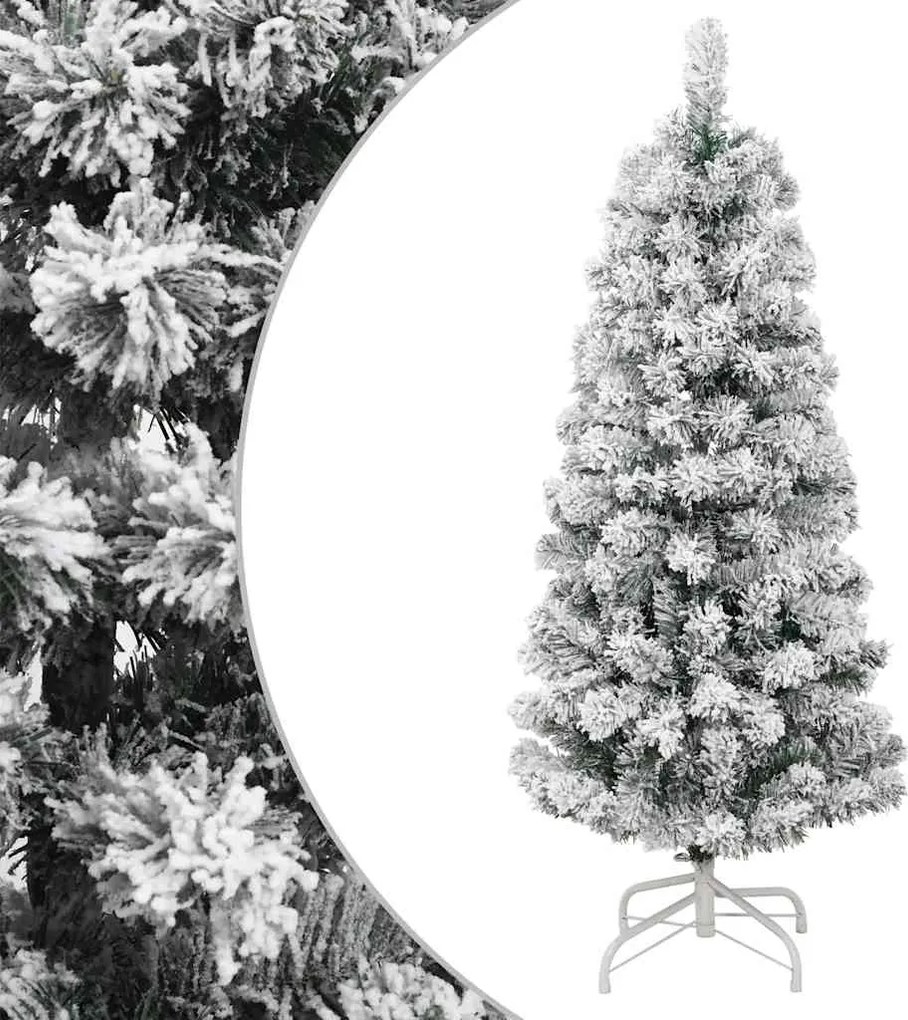 vidaXL csuklópántos műkarácsonyfa hóval 150 cm