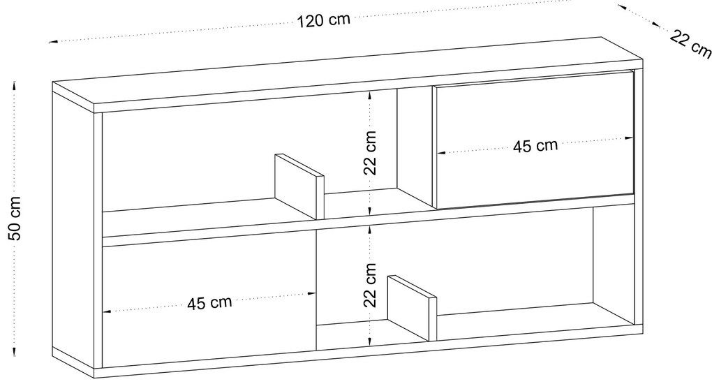 Závesný regál Florian (tölgy). Akció -20%. 1073094