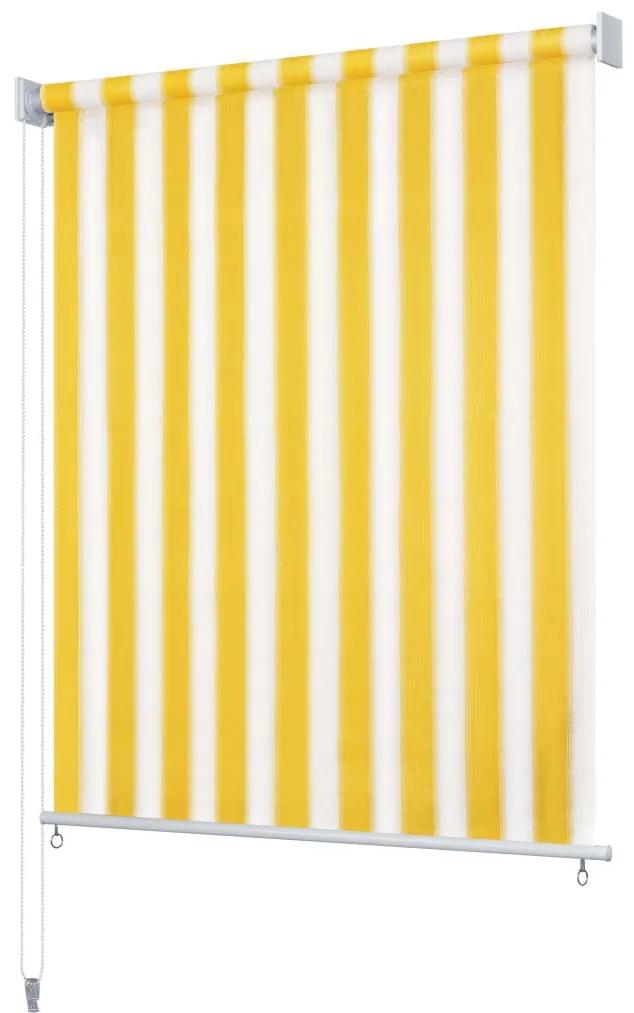 vidaXL sárga-fehér csíkos, kültéri sötétítő roló 160 x 230 cm