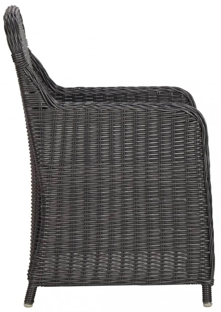 7 részes fekete kültéri polyrattan étkezőgarnitúra