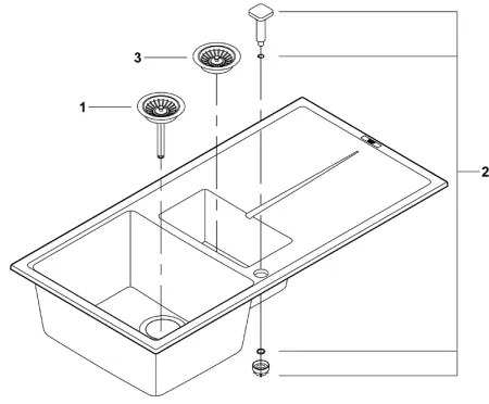 GROHE 31642AP0 - K400 konyhai mosogató 1000 × 500 mm gránit/fekete