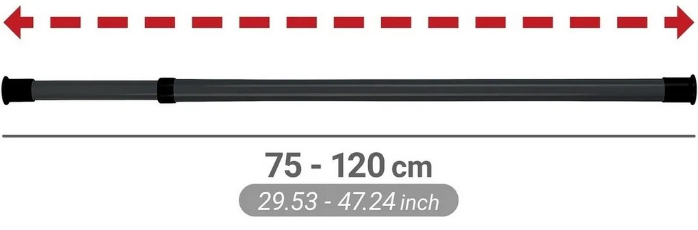 Wenko 2 db Herkules teleszkópos vízszintes rúdszett, fekete