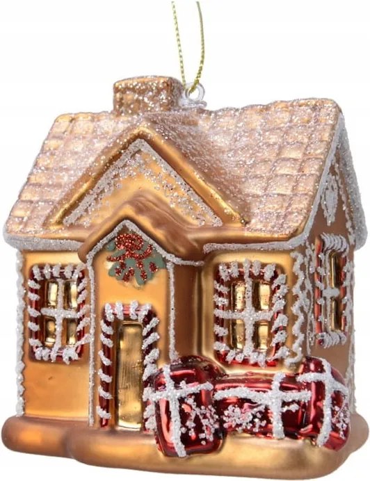 Üveggömb mézeskalács házikó