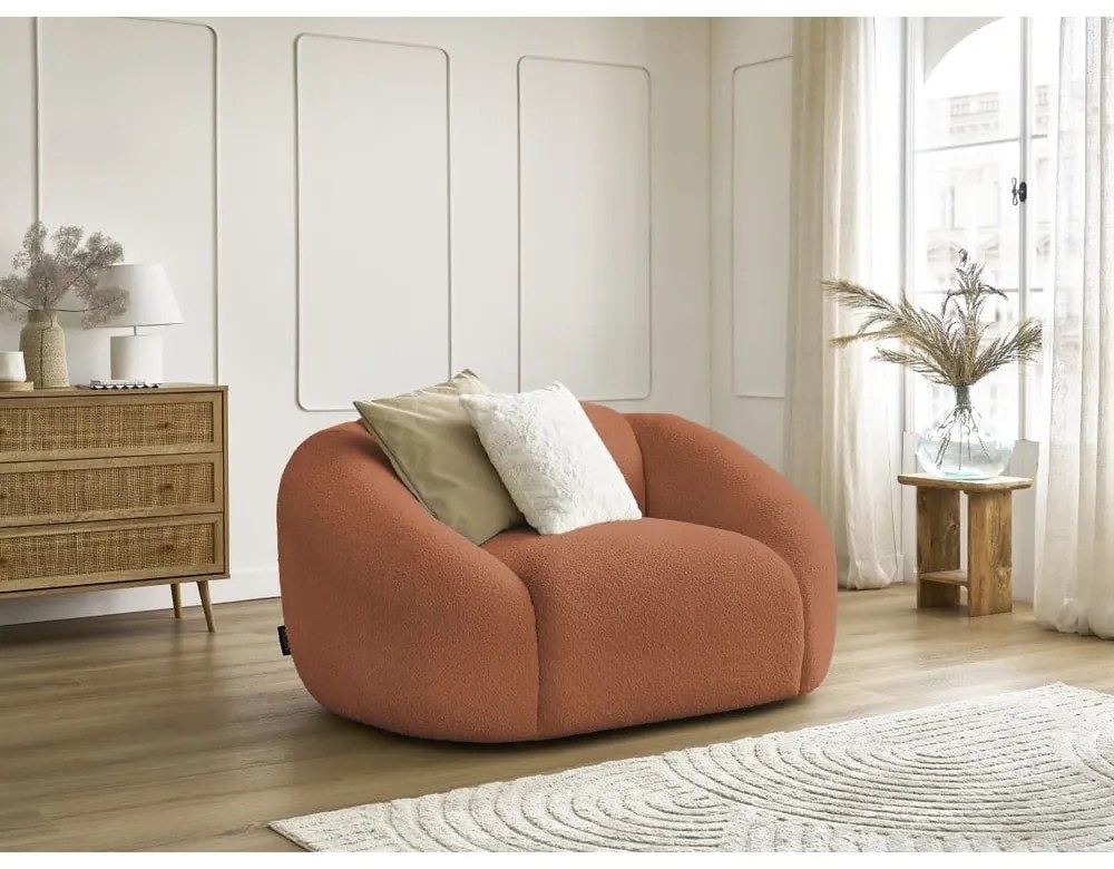 Narancssárga buklé fotel Tina – Bobochic Paris