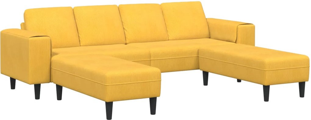 vidaXL Kanapé Világos sárga 250 x 188 x 76 cm Bársonyos szövet