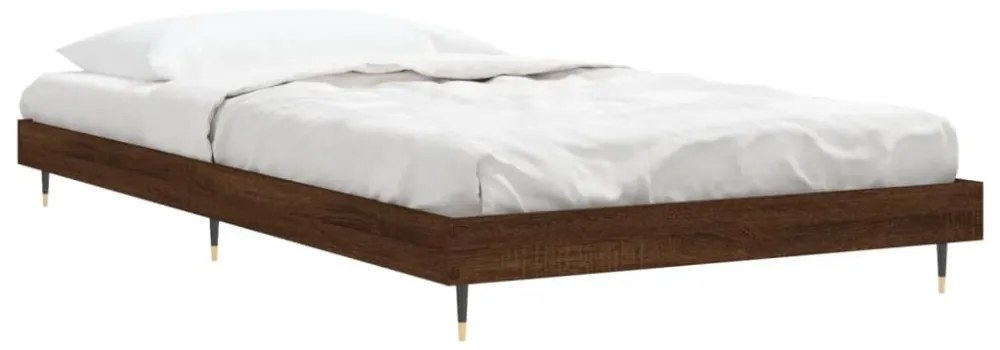 barna tölgy színű szerelt fa ágykeret matrac nélkül 90x190 cm