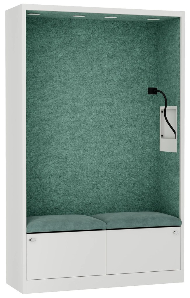 Sally 1150mm korpus Biały - siedzisko Zielony