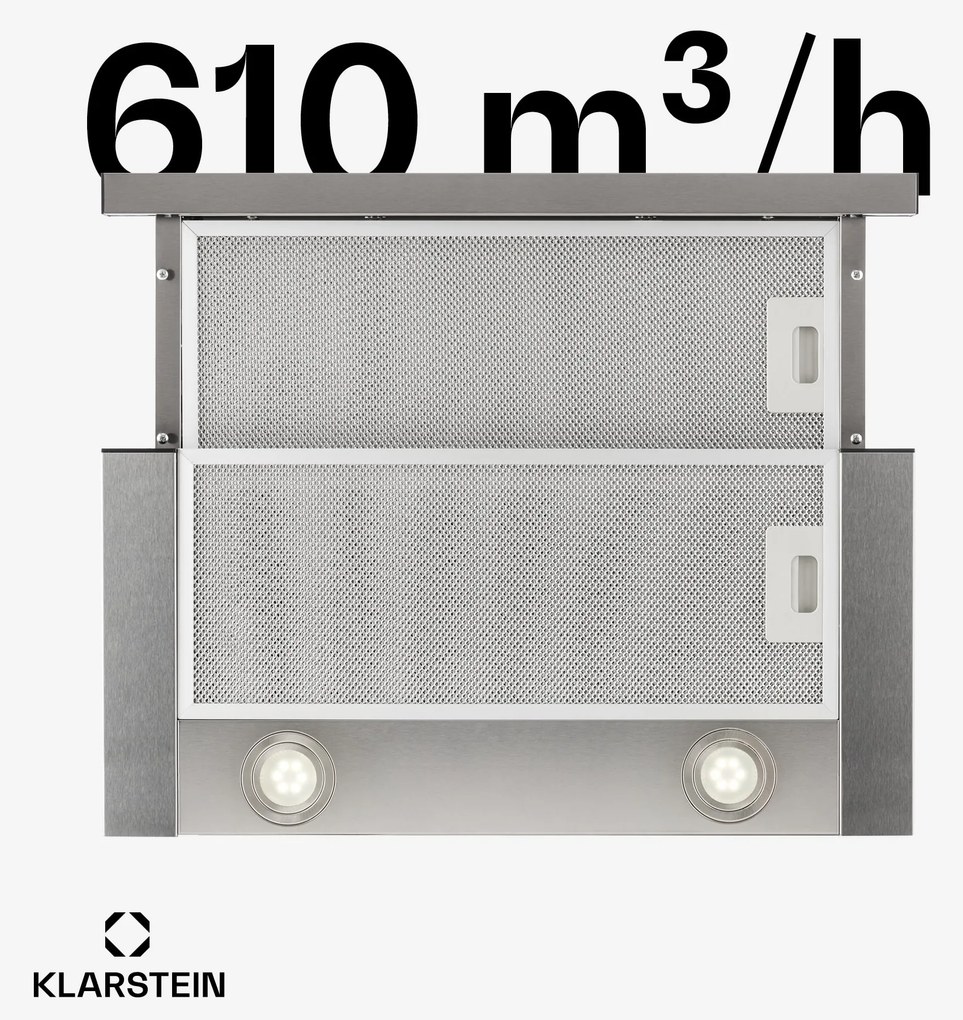 Klarstein Vinea, beépíthető páraelszívó, lapos konstrukció, 60 cm, fekete