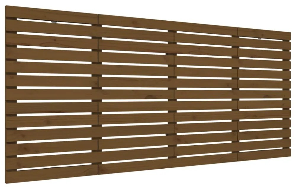 mézbarna tömör fenyőfa fali fejtámla 166 x 3 x 91,5 cm