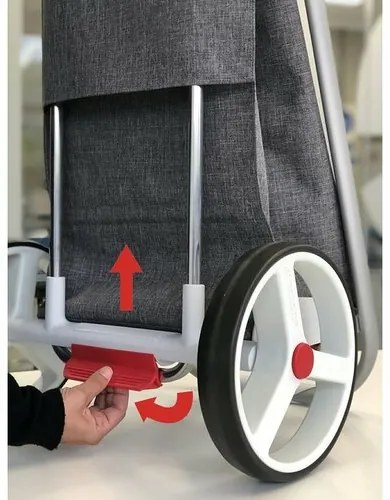 Rolser Com Tweed 8 Black Tube kerekesbevásárlótáska, szürke