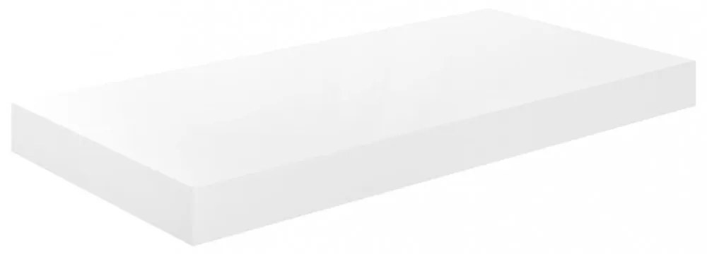 2 db magasfényű fehér MDF lebegő fali polc 50 x 23 x 3,8 cm