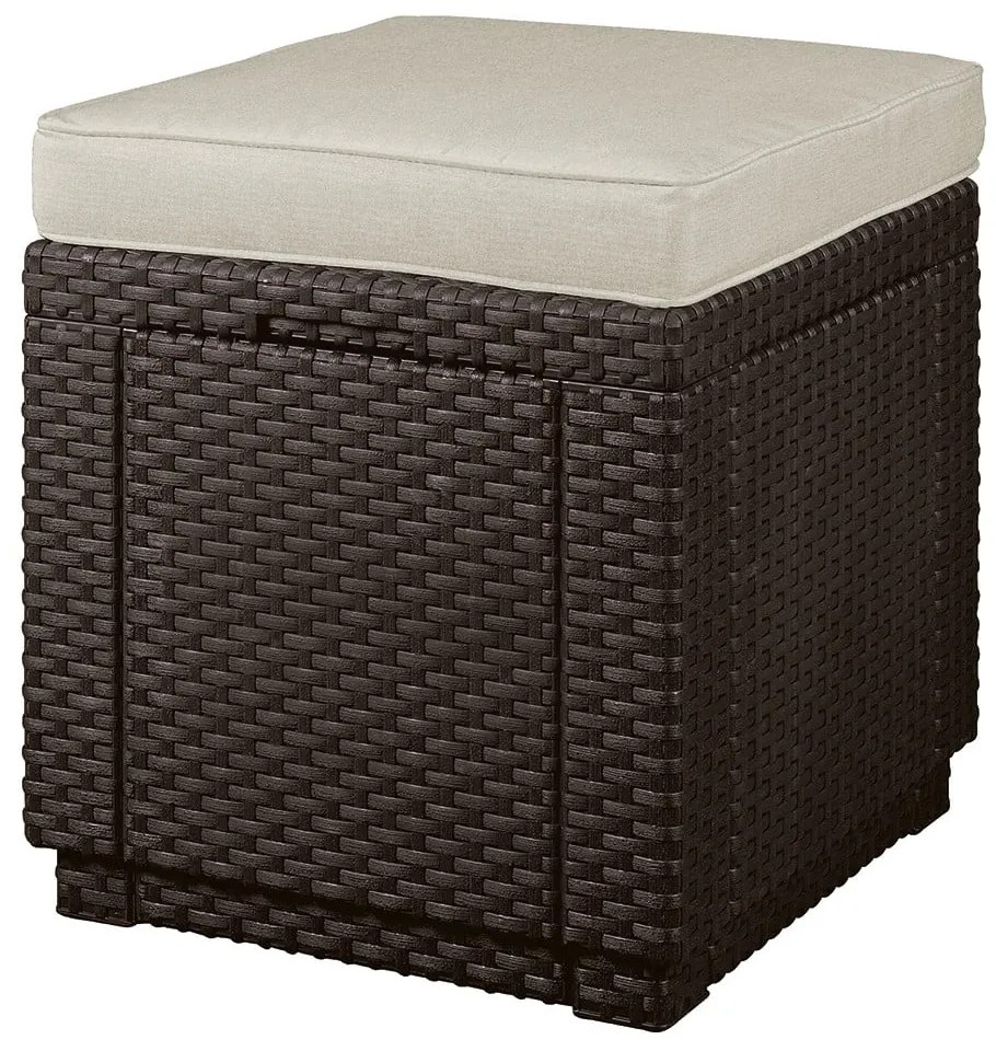 Sötétbarna kerti puff Cube – Keter