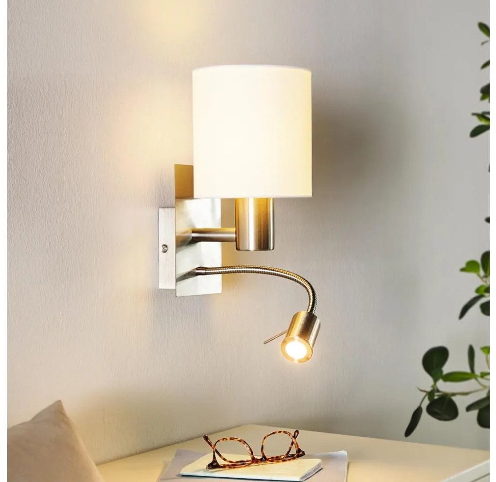 Eglo - LED Flexibilis lámpa PASTERI 1xE27/40W+LED/3,8W fehér