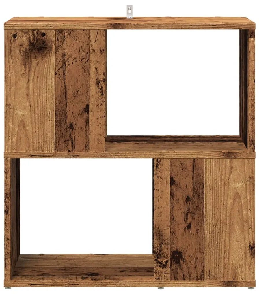 antik fa színű szerelt fa könyvszekrény 60 x 24 x 63 cm
