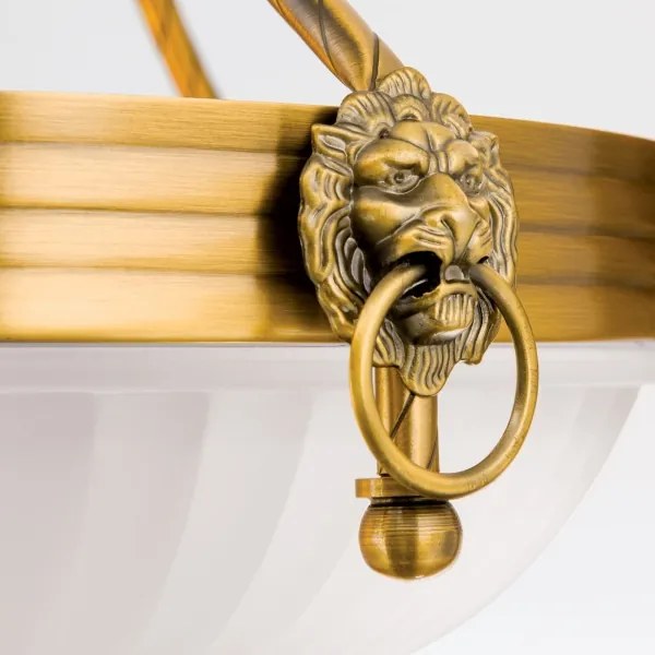 Orion LU 1689/3+3 - Csillár láncon ROCCA 6xE27/60W/230V átm. 64 cm bronz/fehér