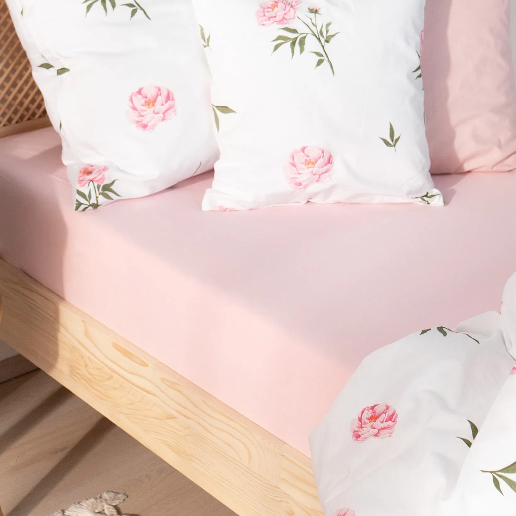 Goldea jersey gumis lepedő - pasztell rózsaszín 140 x 200 cm