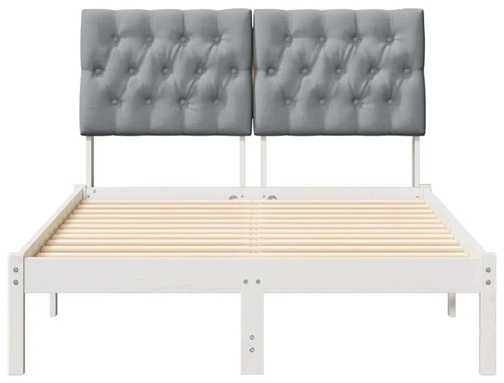 Ágykeret Kárpitozott Fejtámlával fejtámlával Fehér 120 x 200 cm
