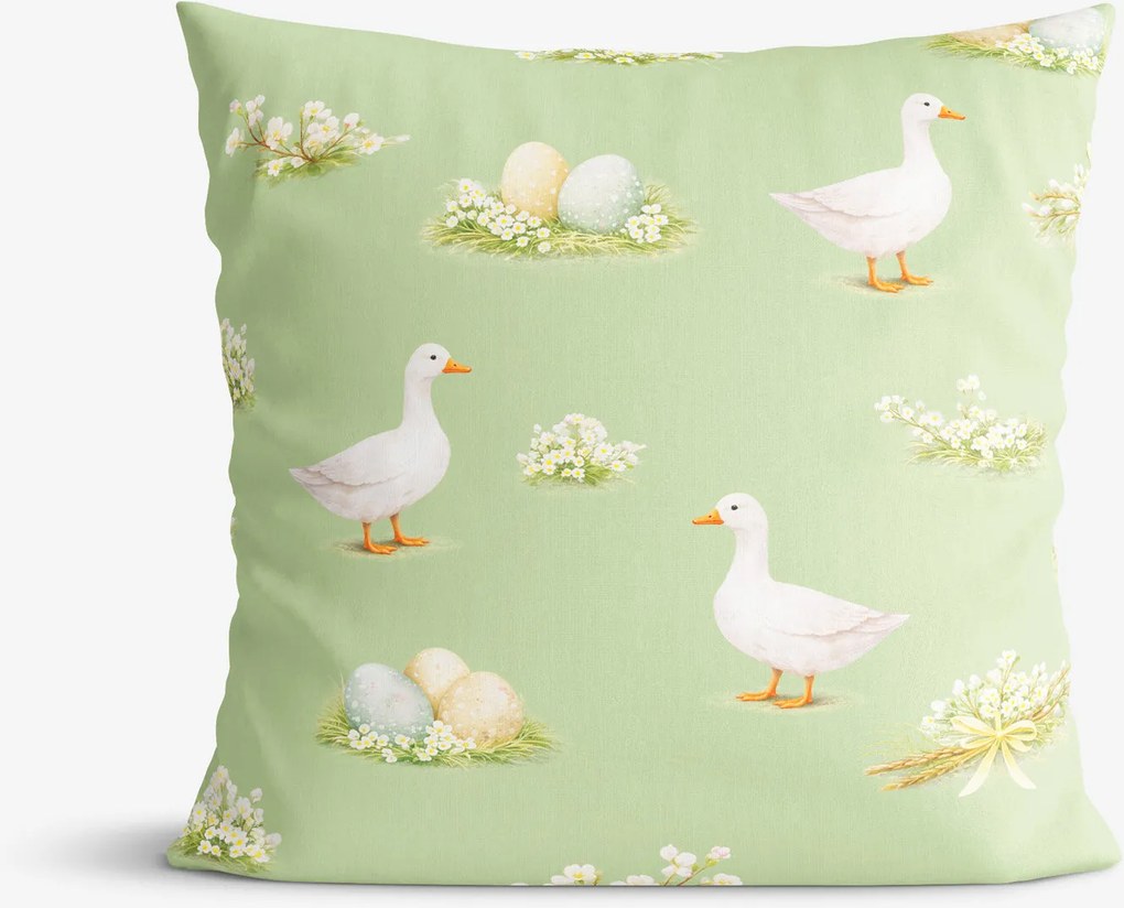 Goldea húsvéti díszpárnahuzat - libák és húsvéti tojások 40 x 40 cm