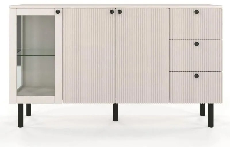 Norvik Bükk/Fehér polcos-fiókos komód, 160 cm