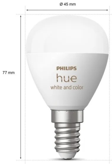 LED RGBW Dimmelhető izzó Philips Hue WACA P45 E14/5,1W/230V 2000-6500K