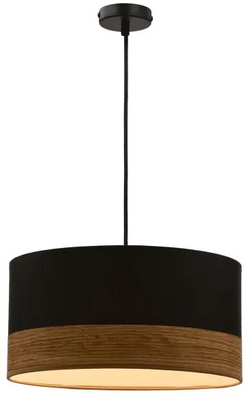 Csillár zsinóron PORTO 1xE27/60W/230V fekete/barna