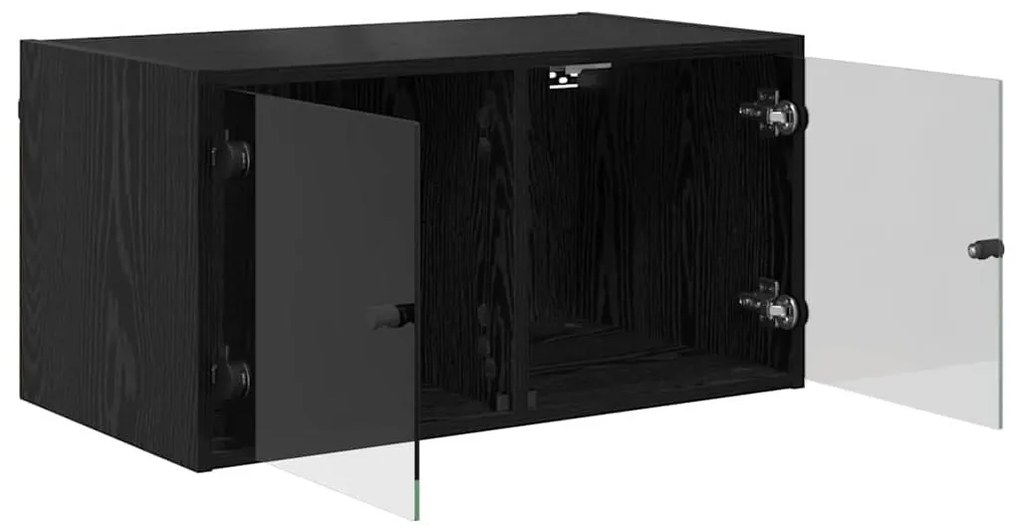 Fali Szekrények 2 pcs Fekete tölgy 68 x 37 x 35 cm Faanyag