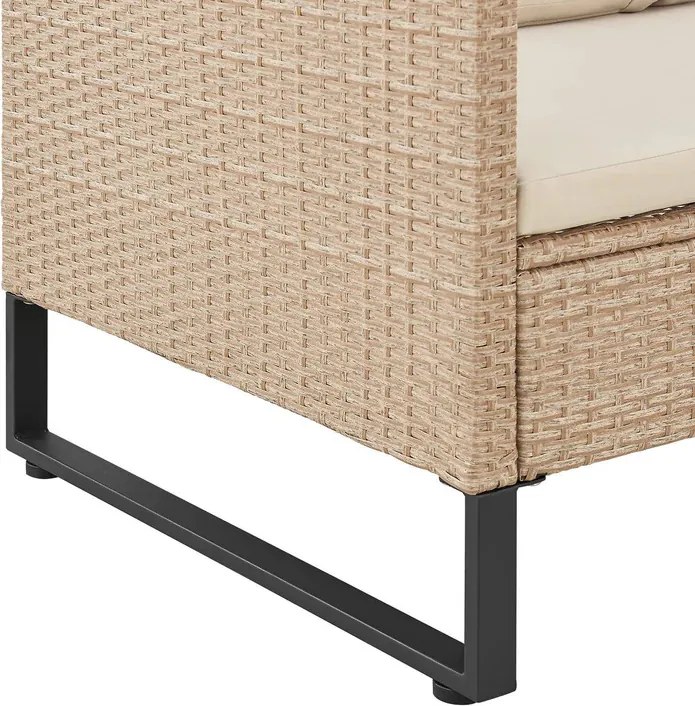 Juskys Santorini rattan kerti bútor szett - krém