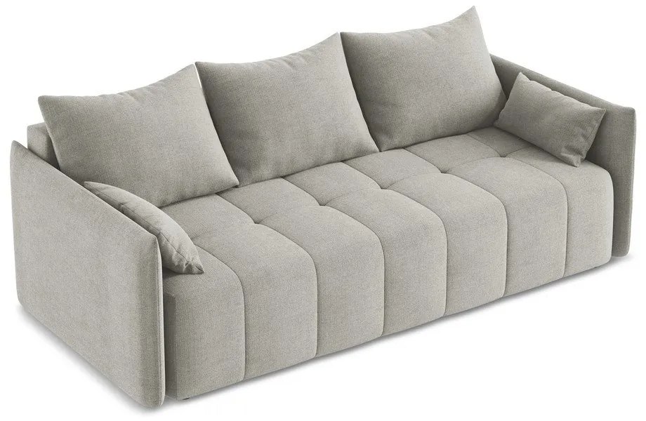 Világosszürke kinyitható-tárolóhelyes kanapé 225 cm Moku – Makamii