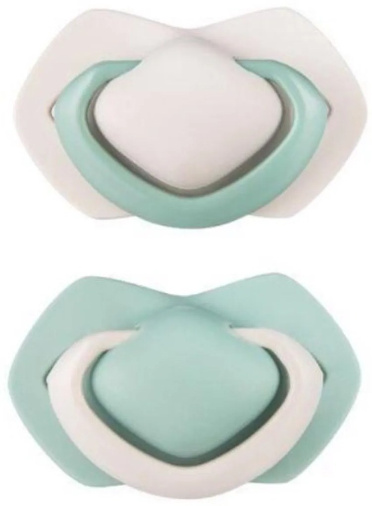 Canpol Babies 2 pcs nak,-nek szimmetrikus szilikon cumi, 0-6m, Tiszta Színes, zöld