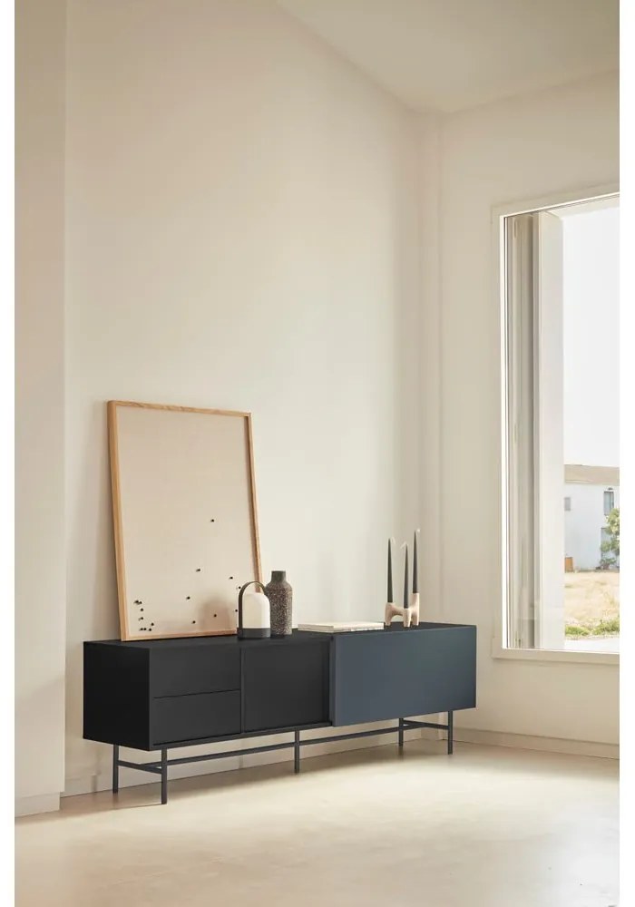 Fekete-antracitszürke TV-állvány 180x56 cm Nube – Teulat