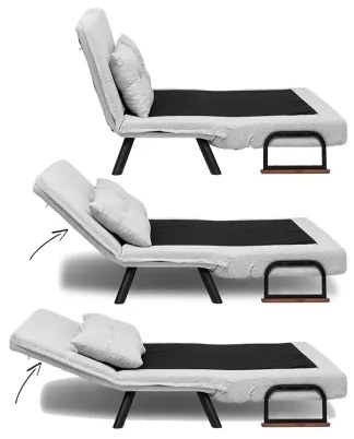 Kétszemélyes kihúzható kanapé QIRA szürke