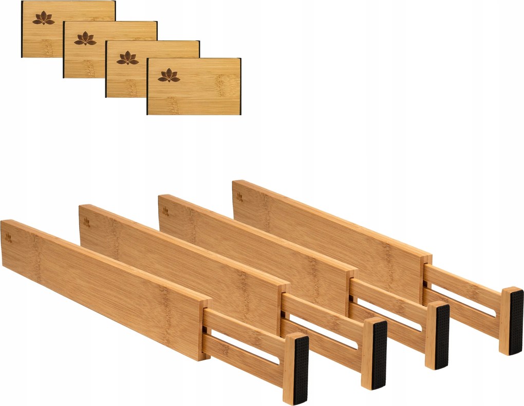 Bambusz fióktartó Organizery 44-56 cm, 4 db/csomag