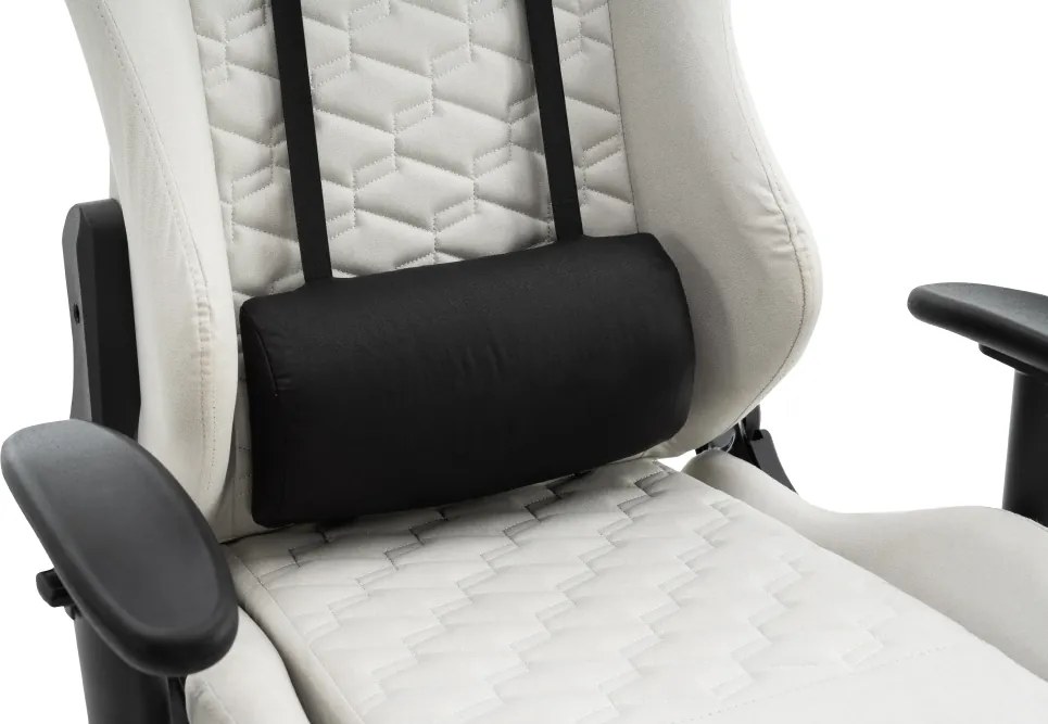 Irodai/gamer szék, fehér/fekete, teherbírás 150 kg, PAPIBAS