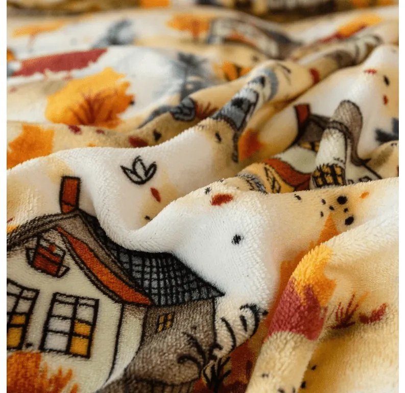 Mikroplüss ágyneműhuzat AUTUMN VILLAGE színes Ágyneműhuzat mérete: 70 x 90 cm | 140 x 200 cm