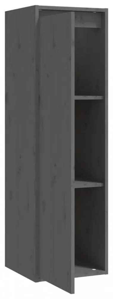 2 db szürke tömör fenyőfa faliszekrény 30 x 30 x 100 cm
