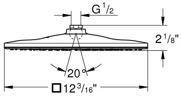 GROHE 26568000 - RAINSHOWER MONO 310 CUBE zuhanyfej 310 × 310 mm króm