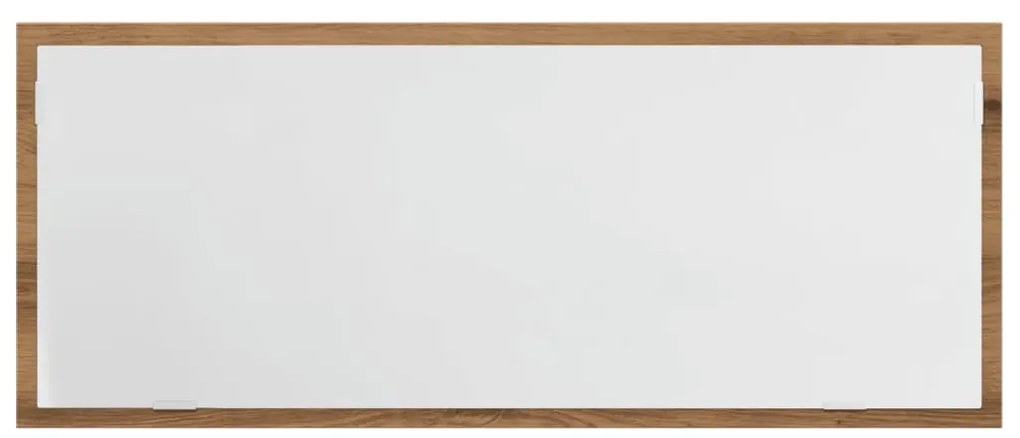 kézműves tölgy szerelt fa LED-es fürdőszobatükör 100x8,5x37 cm