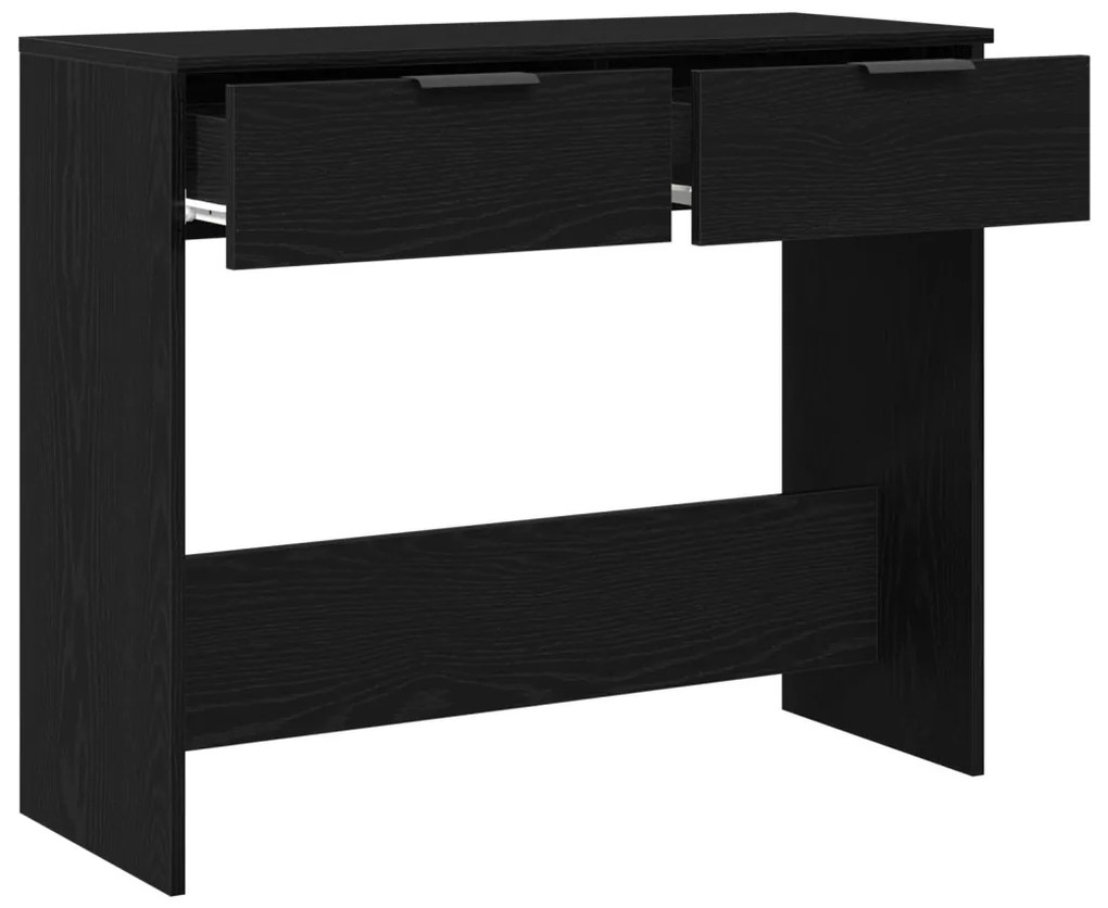 KonzolAsztal Fekete Tölgy 90x36x75 cm Mérnöki Fa