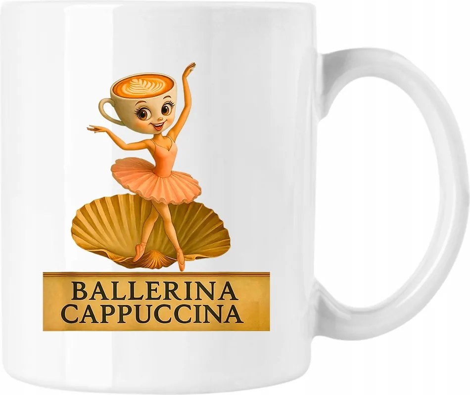 Ballerina Cappuccino bögre brainrot 3 fehér 330ml