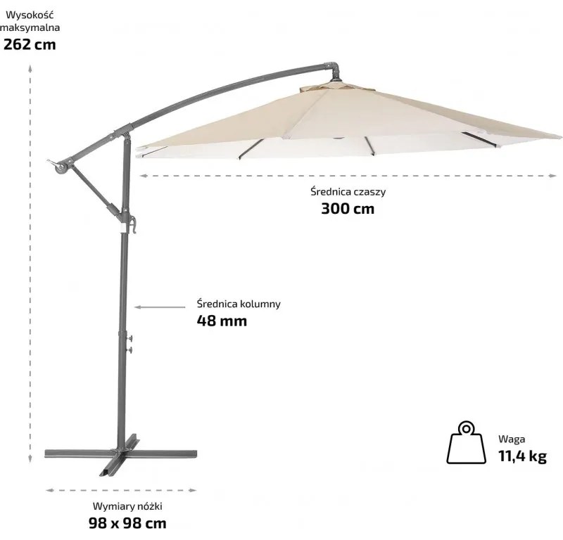 Kerti összecsukható napernyő SOLIMARE 300 cm, kék