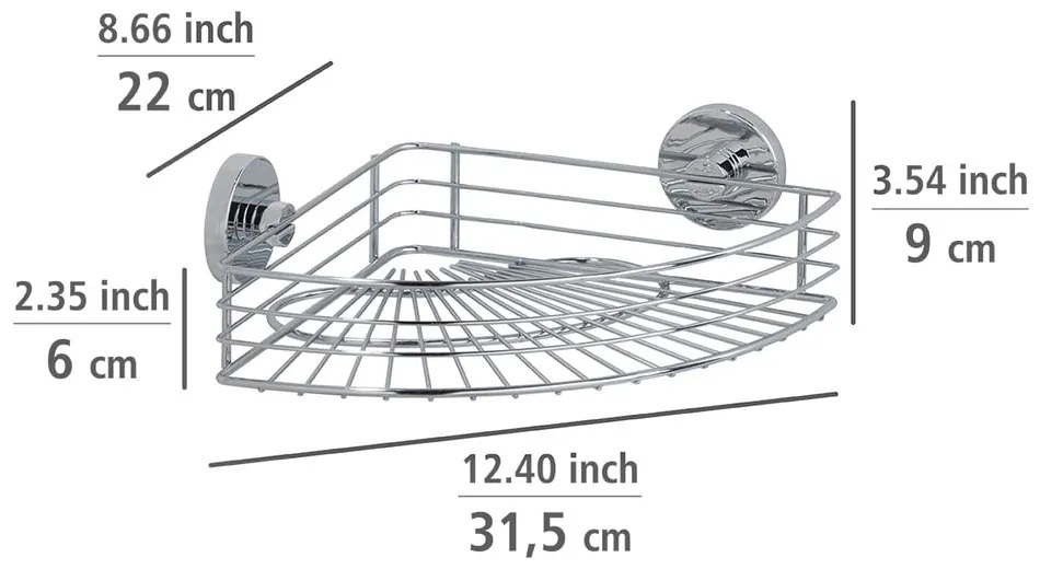 Fényes ezüstszínű öntapadós fürdőszobai kiegészítő szett Bari – Wenko