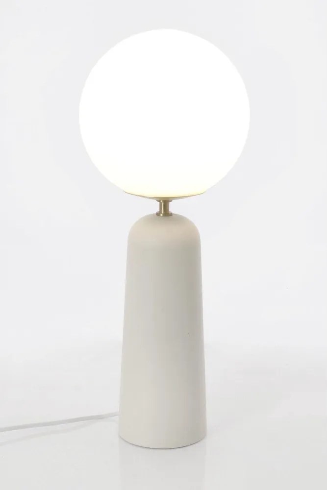 Fehér fém asztali lámpa üveg búrával (magasság 51 cm) Delphine – Bizzotto