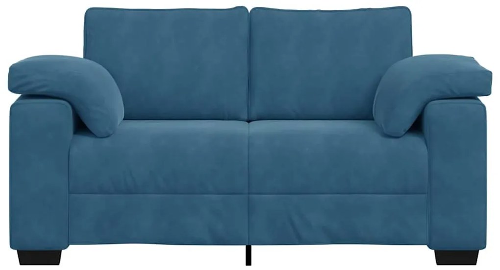 vidaXL kék bársony loveseat kanapé 120 cm