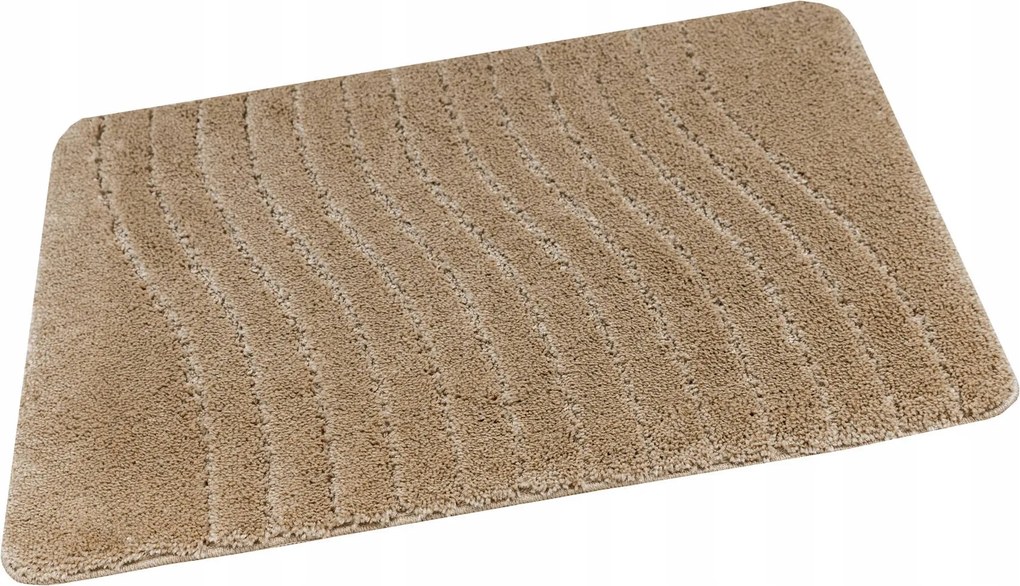 Gumírozott Fürdőszobaszőnyeg Wc-hez Bézs Hullámok Sara Szőnyeg 50x60 cm