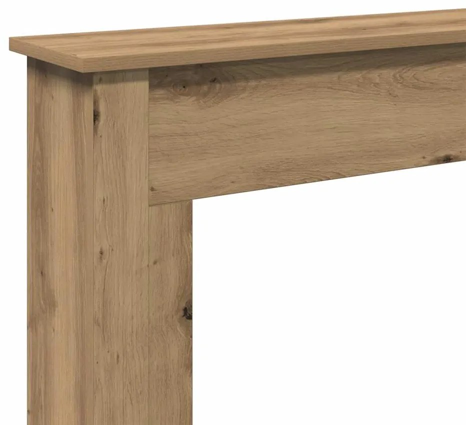 kézműves tölgy színű szerelt fa kandallóburkolat 75x20x87,5 cm